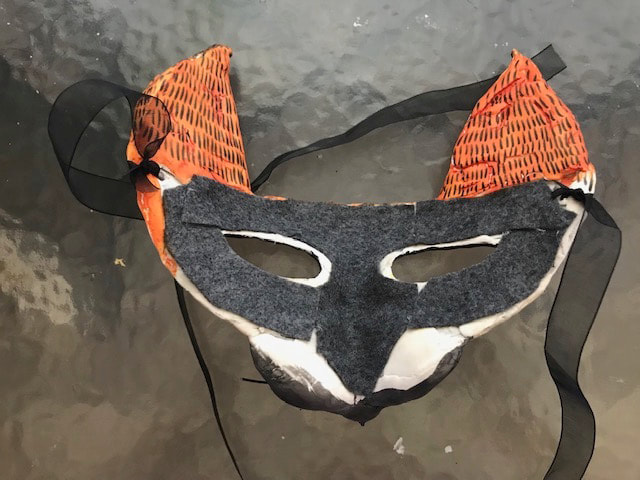 Fox- Hand made paper mache mask